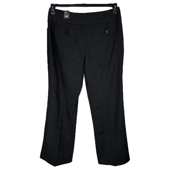 The Limited SZ 14 Cassidy Fit Flare Pants High Waisted Abstract Flat Front Black - Picture 4 of 8